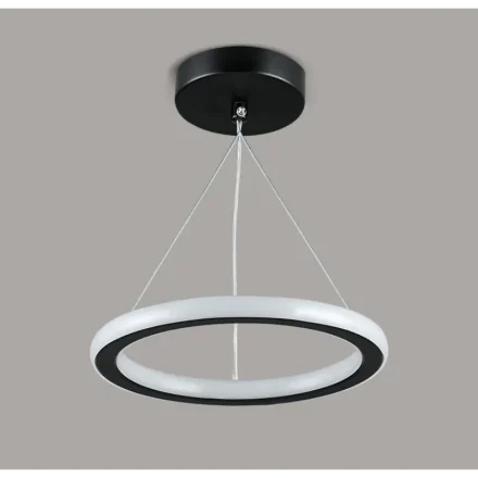 Lustra LED neagra 27W design inel minimalist diametru 22cm 3 temperaturi de culoare