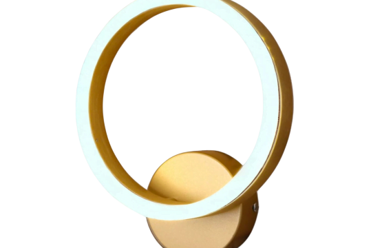 Aplica LED 12W, rotunda, auriu, lumina rece
