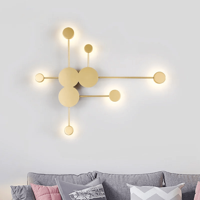 5 Plafoniera LED 60W, 9 cercuri aurii, lumina rece/calda/neutra - imagine 1