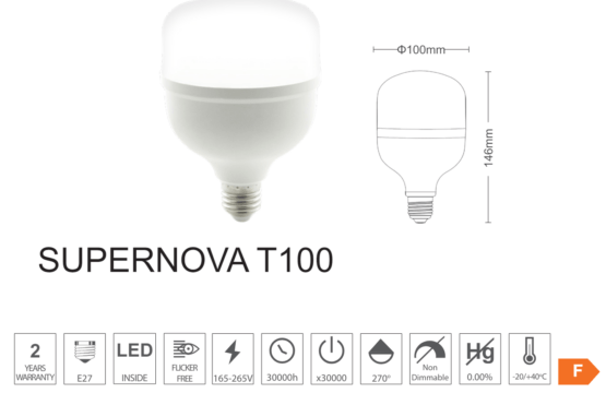 Bec LED 30W, E27, Vito Supernova, lumina rece 6400K