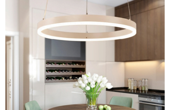 Lustra LED Minimalist Ring, 80W, 40cm, Alb, telecomanda, lumina rece/calda/neutra, intensitate reglabila