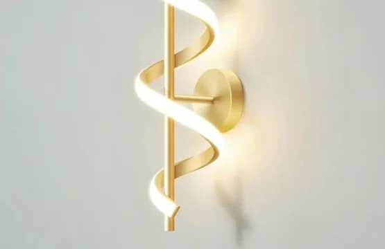 Aplică LED aurie în formă de spirală cu design creativ și lumină neutră