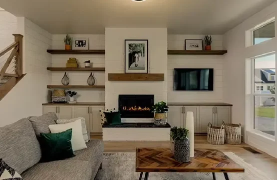Lustra LED 80W, 4 cercuri maro, telecomanda, lumina rece/calda/neutra, intensitate reglabila