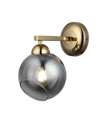Aplica aurie cu glob fumuriu, dulie E27, 230V