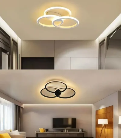 lustra LED 3 cercuri negre 30W diametru 30cm