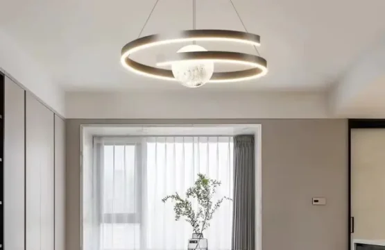 Lustra LED moderna design spirala neagra 70W dimabila cu telecomanda si aplicatie telefon inaltime reglabila