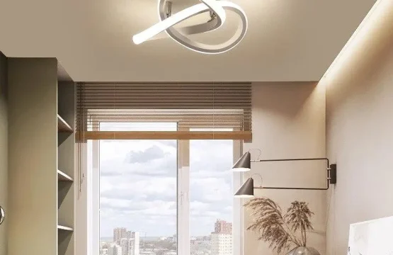 Lustră LED albă 24W cu inele moderne și lumină caldă pentru dormitor